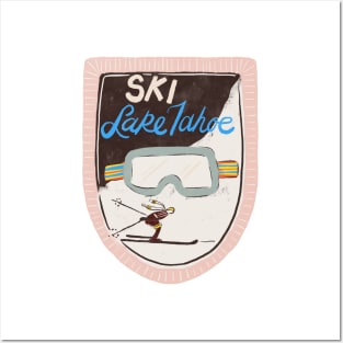 Ski Lake Tahoe| retro patch |Skier gift|Ski goggles Posters and Art
